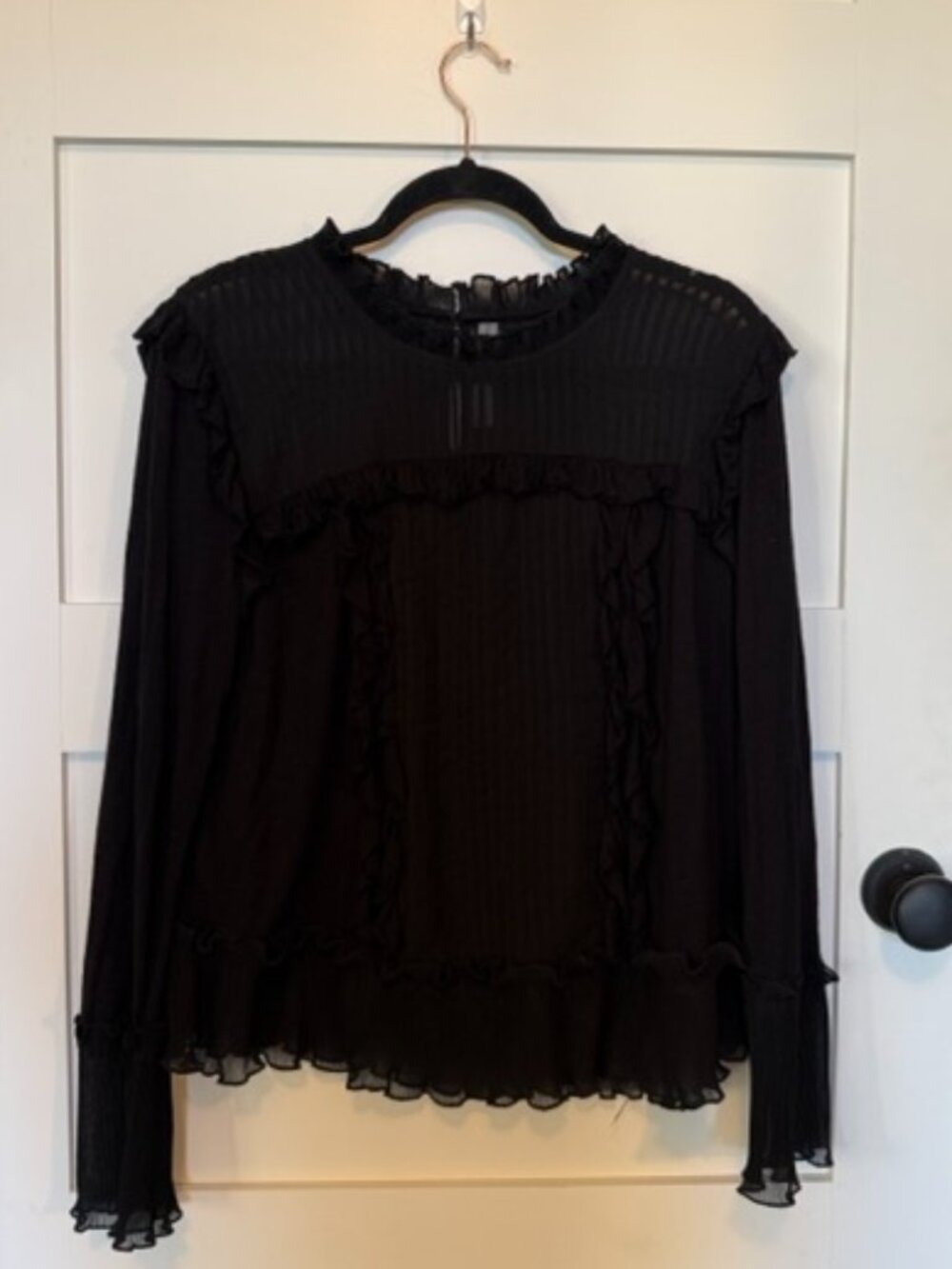 Anthropologie Lavinia Ruffled Mesh Top
